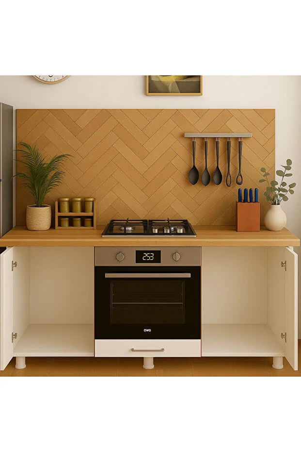 140 cm'lik Ankastre Dolabı Meşe Beyaz